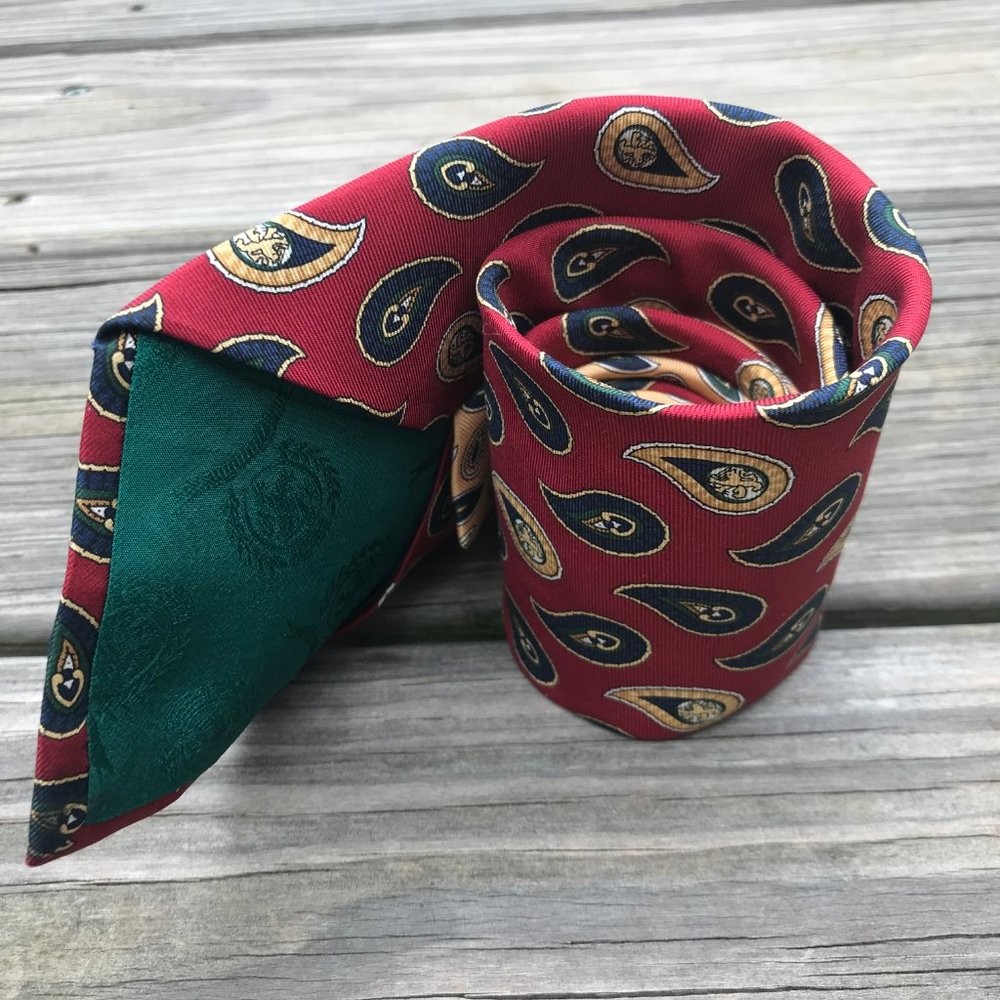 Tommy Hilfiger Men Tie 100% Italian Silk Classic N - Picture 7 of 9